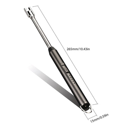 60° Outdoor Kitchen Lighter Usb Rechargeable Portable Electronic Arc Lighter Flexible Neck Safety Lock Windproof Eco Friendly Design (Random Colors)